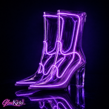 Clear LED Cowboy Boots