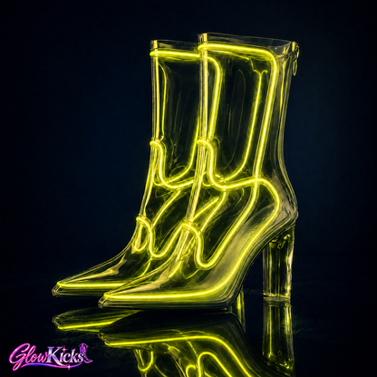Clear LED Cowboy Boots