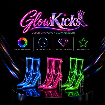 Clear LED Cowboy Boots
