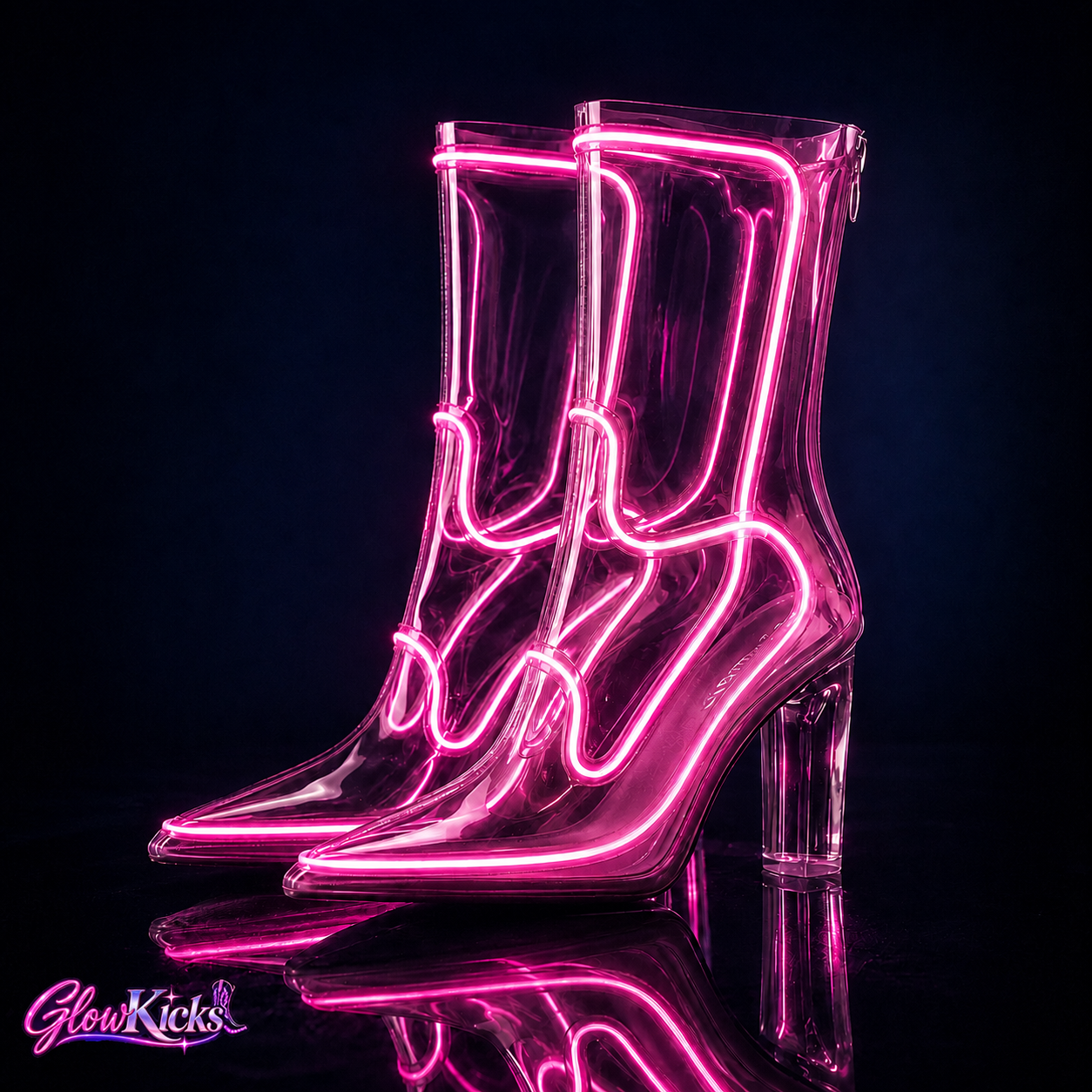 Clear LED Cowboy Boots