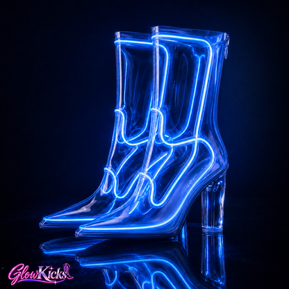 Clear LED Cowboy Boots