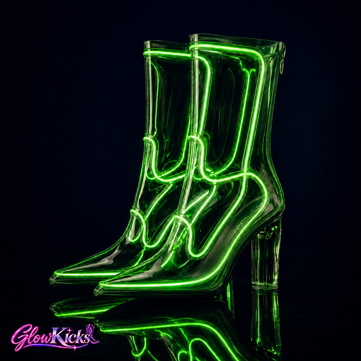 Clear LED Cowboy Boots